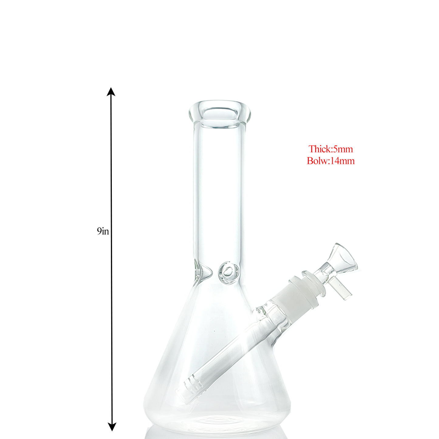 9In Glass Bong Heavy Glass Water Pipe